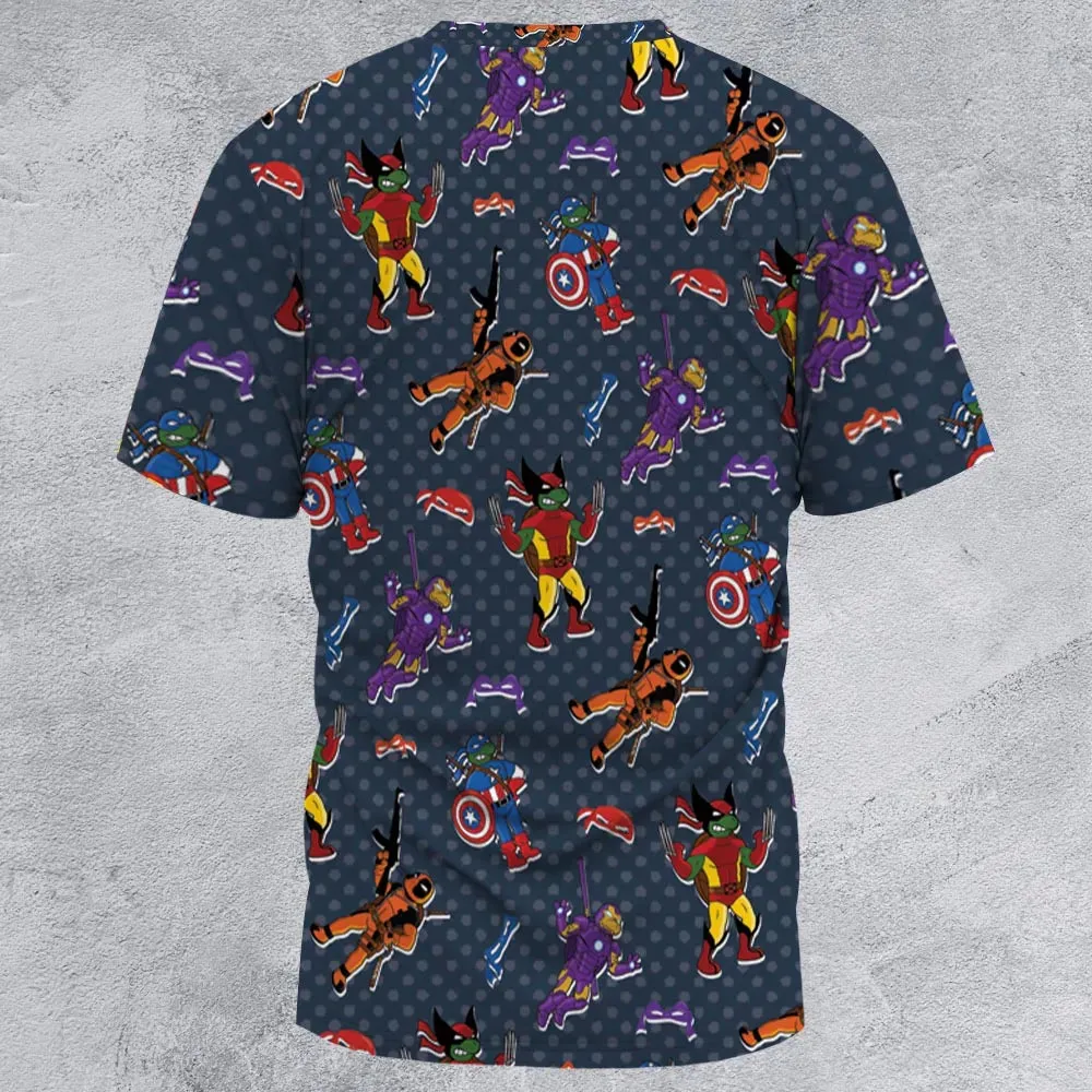 Super Turtles TMNT All-Over Print Unisex T-Shirt - 2