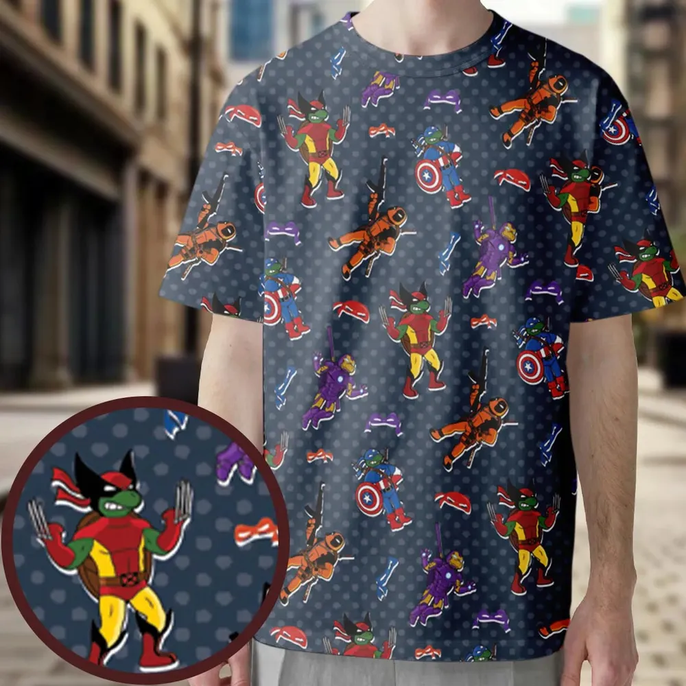 Super Turtles TMNT All-Over Print Unisex T-Shirt - 3