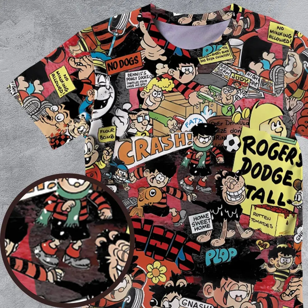 Retro Rebel Beano All-Over Print Unisex T-Shirt - 4