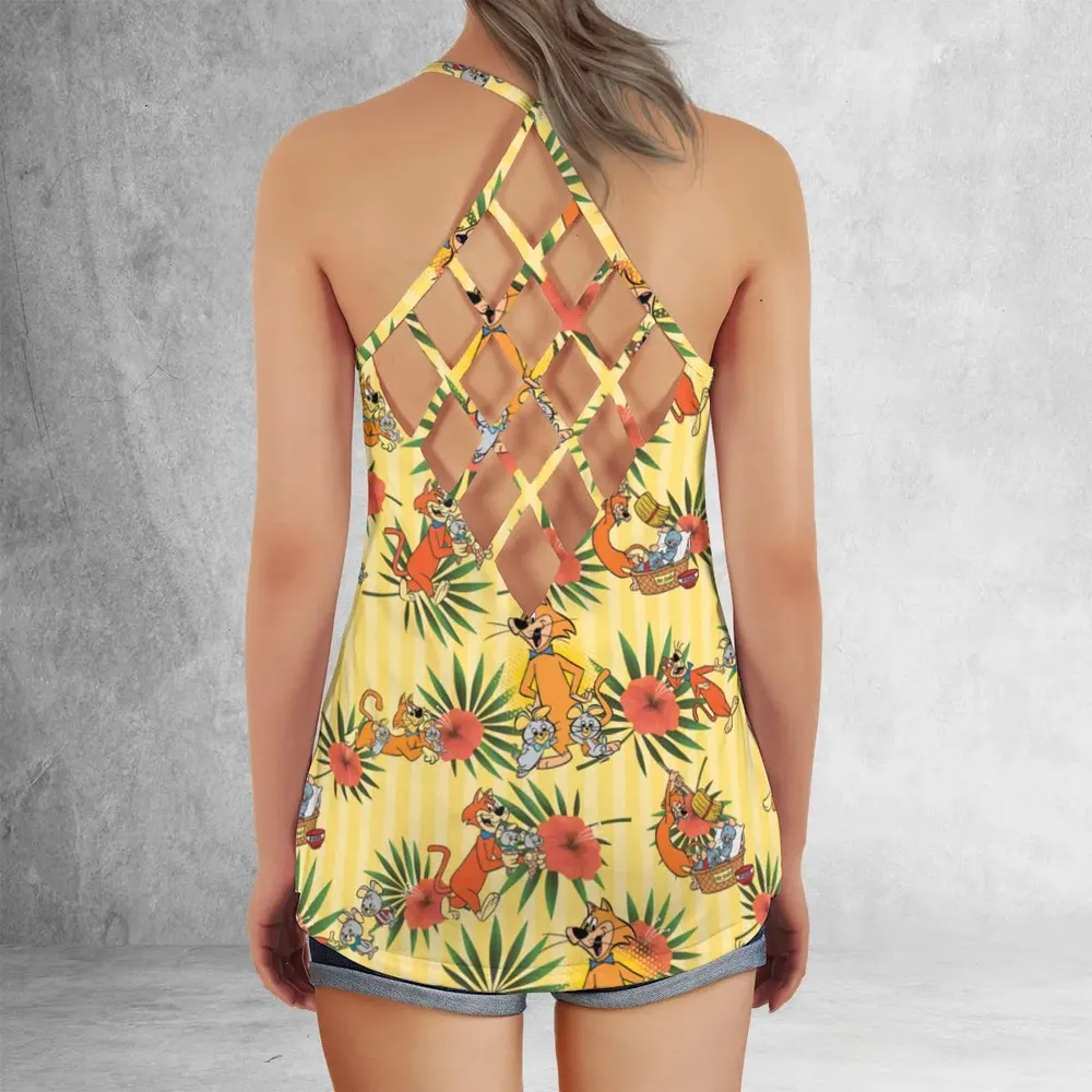 Pixie And Dixie And Mr. Jinks Criss Cross Tank Top - 3