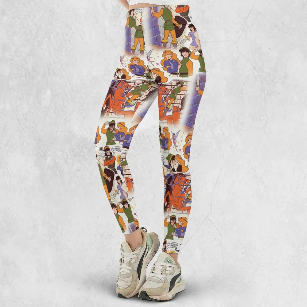 Link And Princess Zelda The Legend Of Zelda Animated Legging - 2