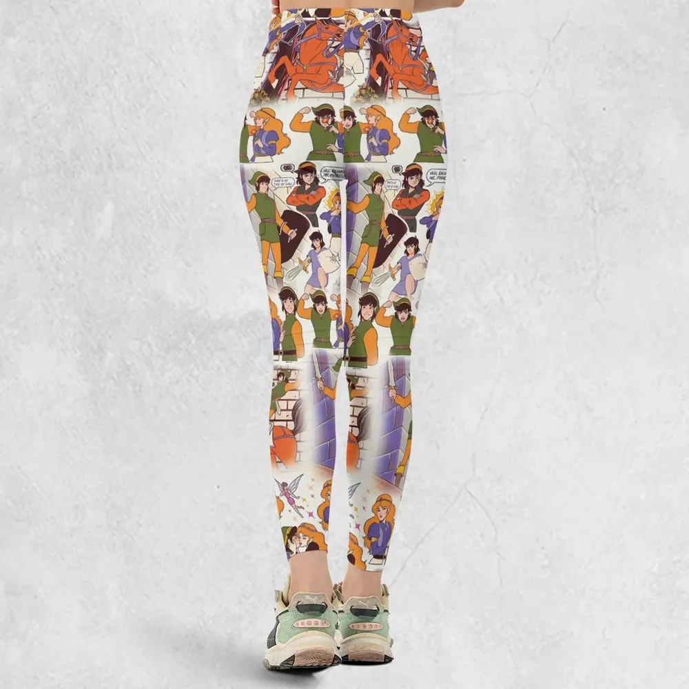 Link And Princess Zelda The Legend Of Zelda Animated Legging - 3