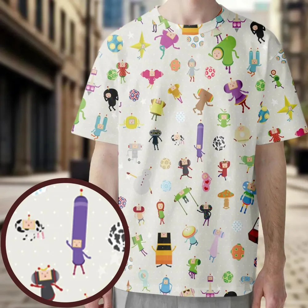 Cute Characters Katamari All-Over Print Unisex T-Shirt - 3