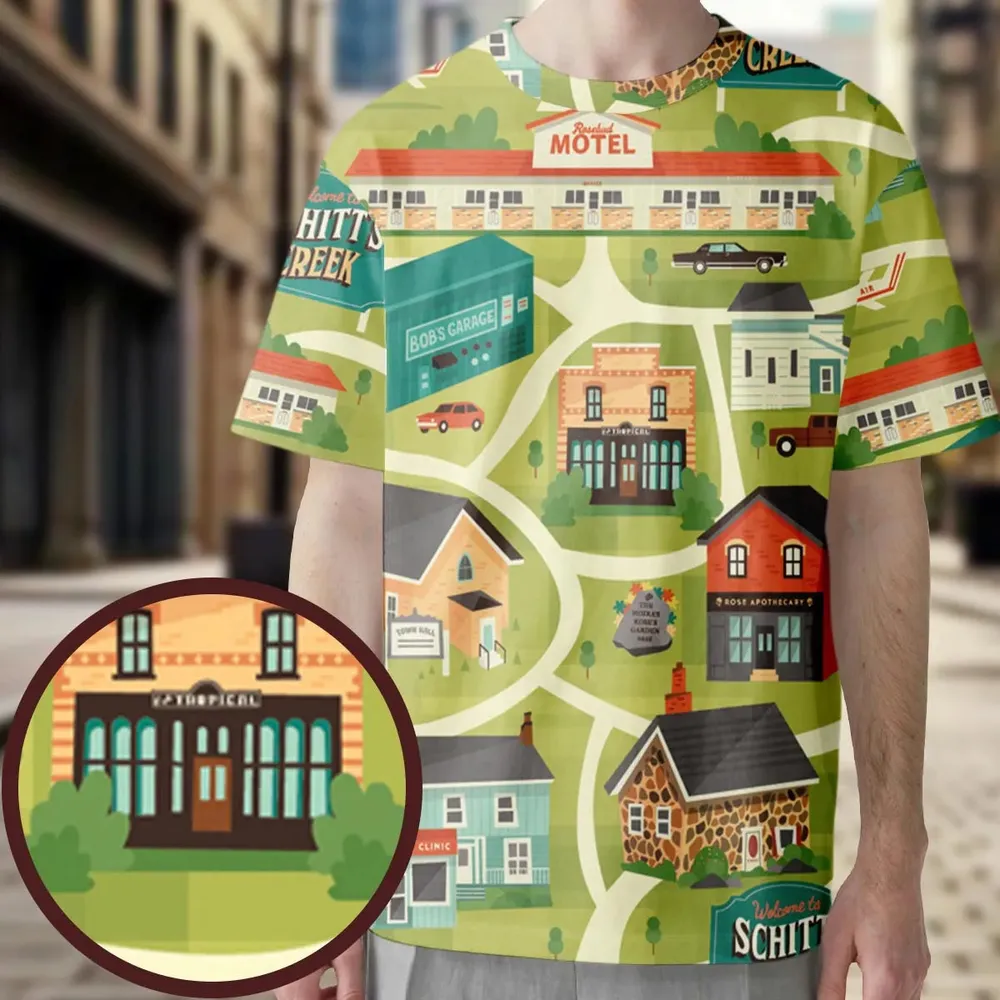 Schitt's Creek Town Map All-Over Print Unisex T-Shirt - 3
