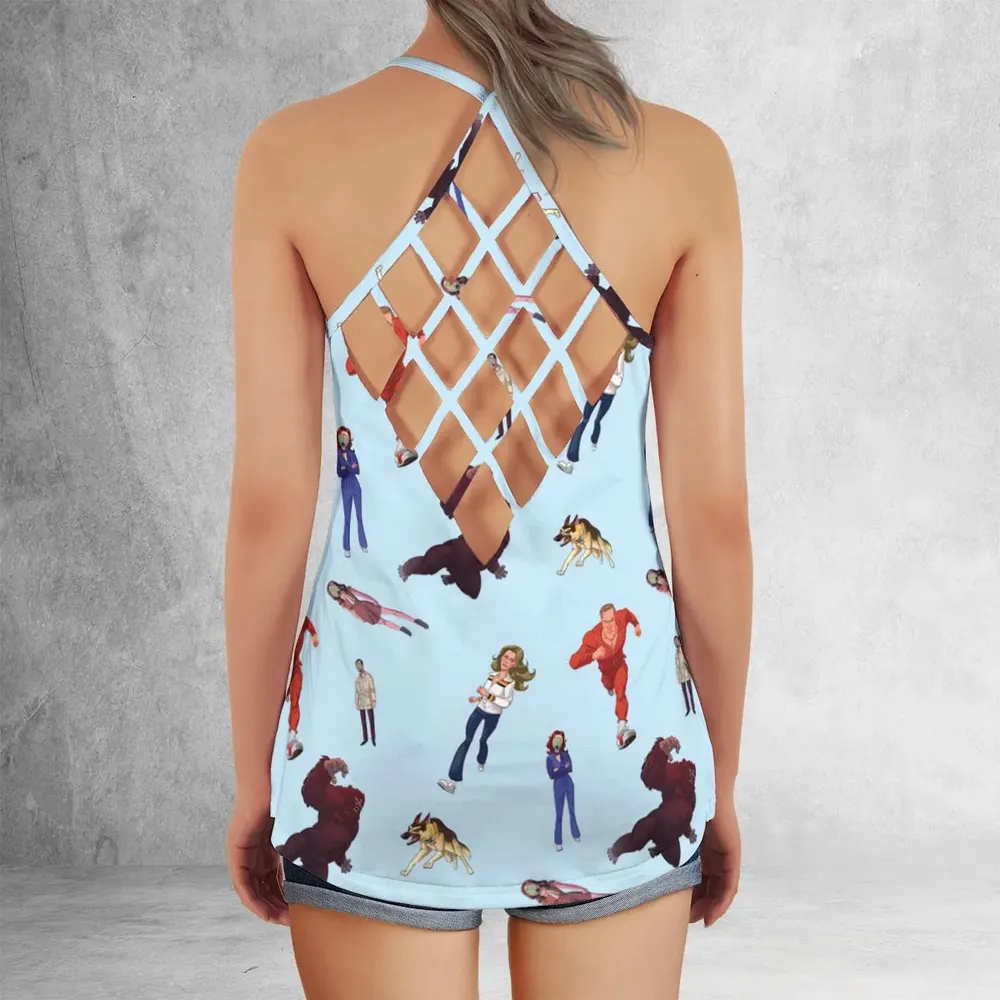 The Six Million Dollar Man and the Bionic Woman Criss Cross Tank Top - 3