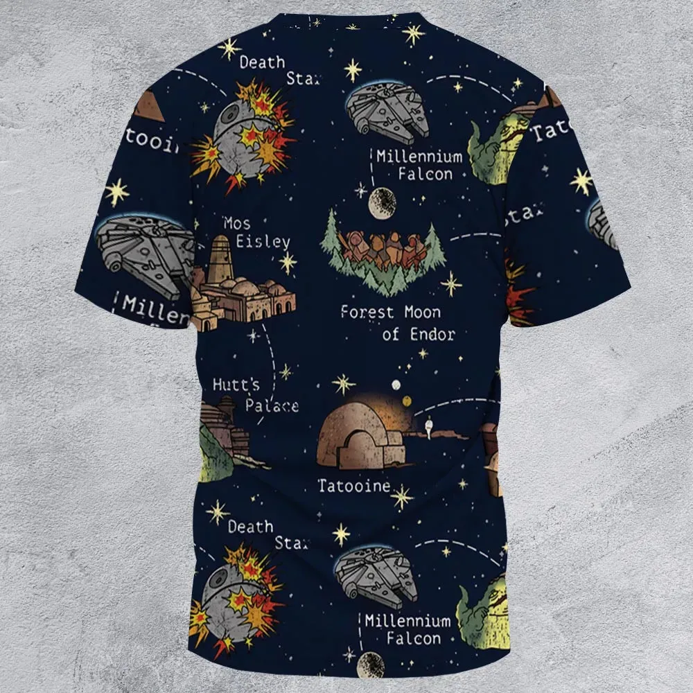 Points of Interest Star Wars All-Over Print Unisex T-Shirt - 2