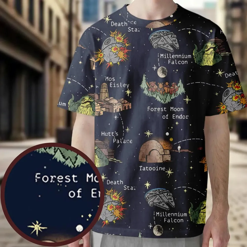 Points of Interest Star Wars All-Over Print Unisex T-Shirt - 3