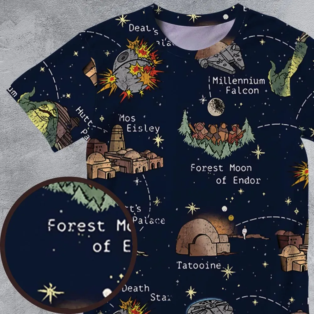 Points of Interest Star Wars All-Over Print Unisex T-Shirt - 4