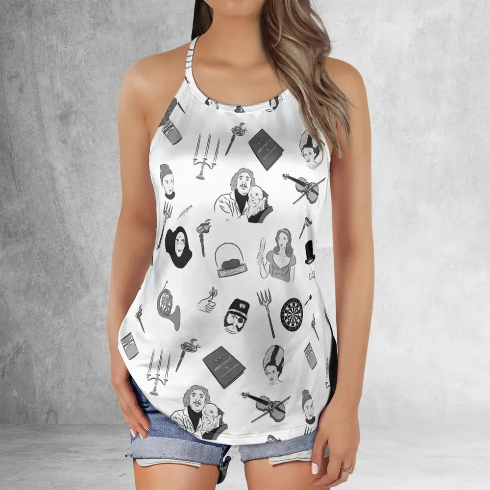 Pronounce Fronkenstein Young Frankenstein Criss Cross Tank Top - 2