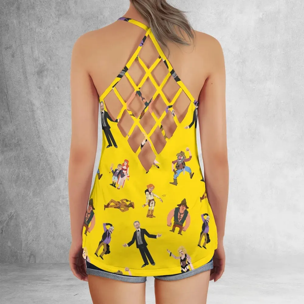 Blazing Saddles Characters Criss Cross Tank Top - 3