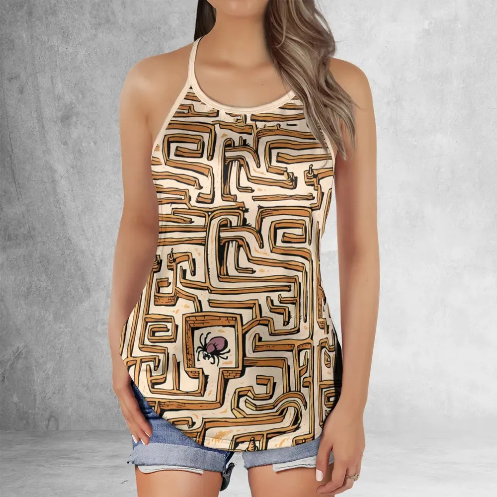 Fantasy Drip Labyrinth Criss Cross Tank Top - 2