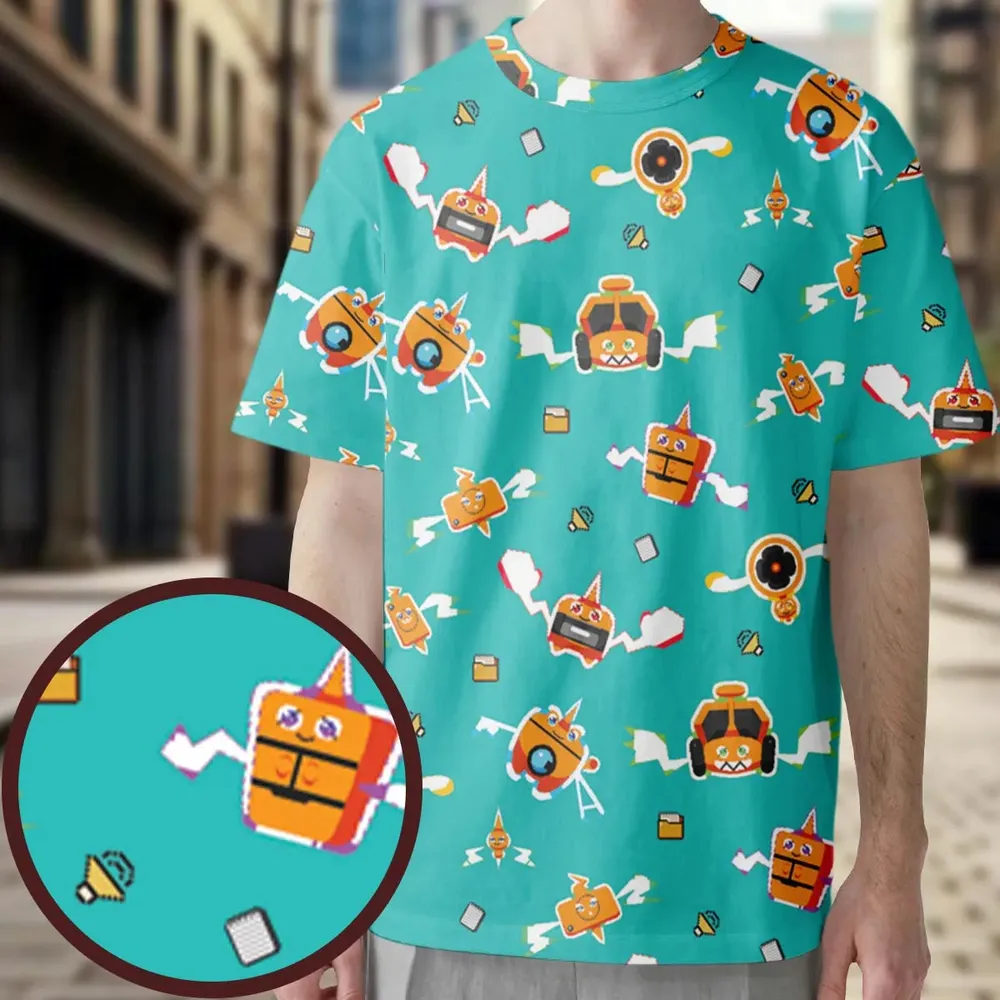 Pixel Rotom Electric Pokemon All-Over Print Unisex T-Shirt - 3