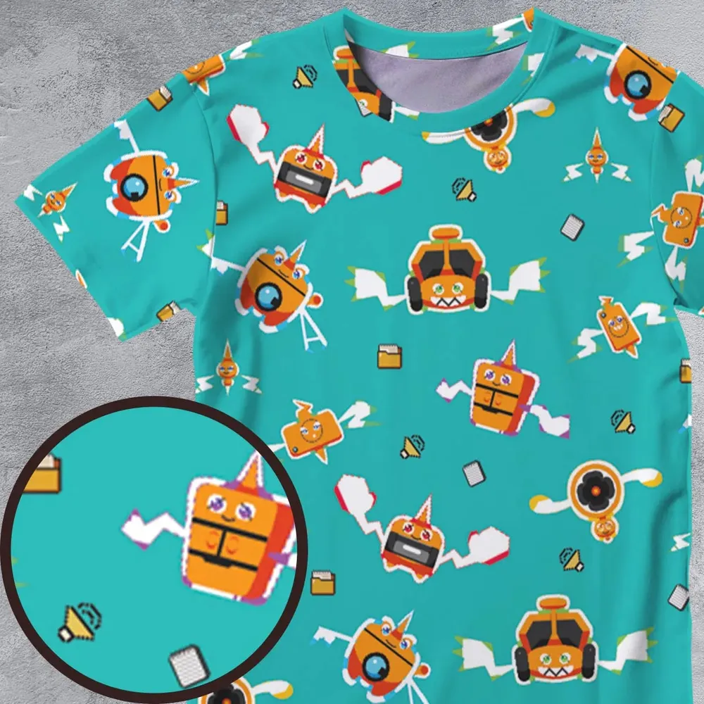 Pixel Rotom Electric Pokemon All-Over Print Unisex T-Shirt - 4