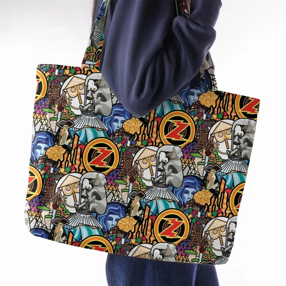 Ride Icon Collage Large Tote Bag - 2