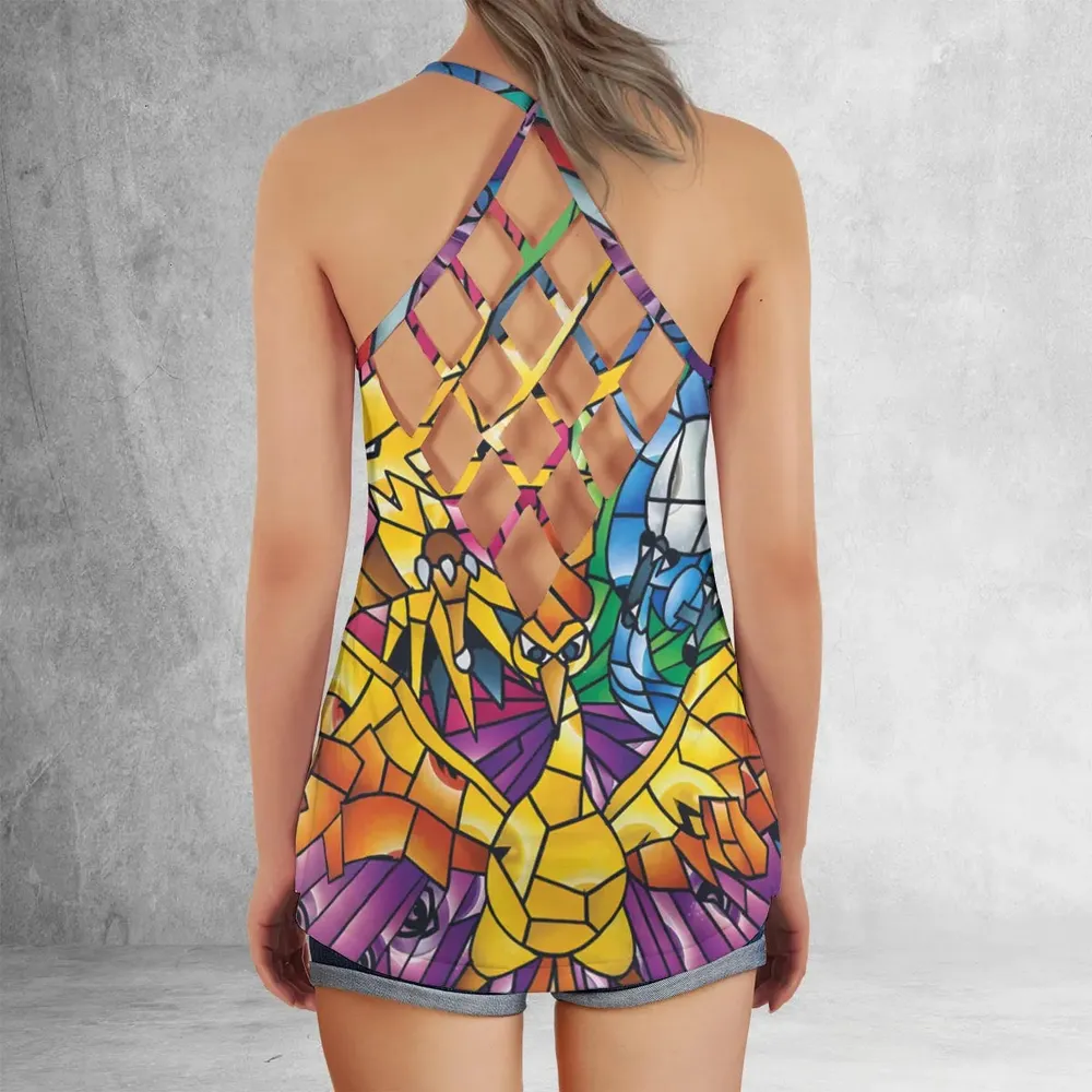 Legendary Birds Pokemon Criss Cross Tank Top - 3