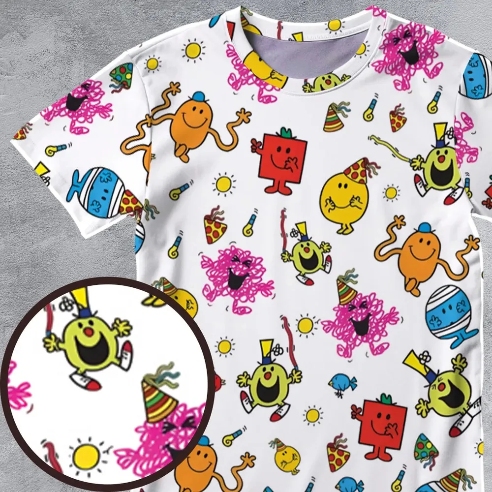 Party Mr. Men Little Miss All-Over Print Unisex T-Shirt - 4