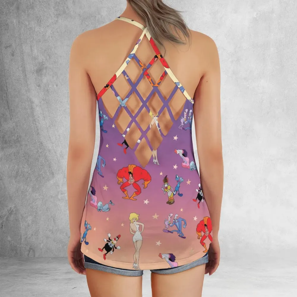 Cool World Cartoon Characters Criss Cross Tank Top - 3