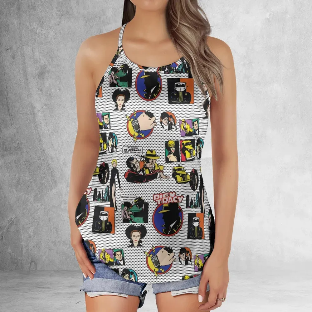 Vintage 90s Dick Tracy Criss Cross Tank Top - 2