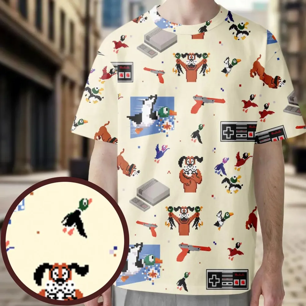 Retro Video Game Duck Hunt All-Over Print Unisex T-Shirt - 3