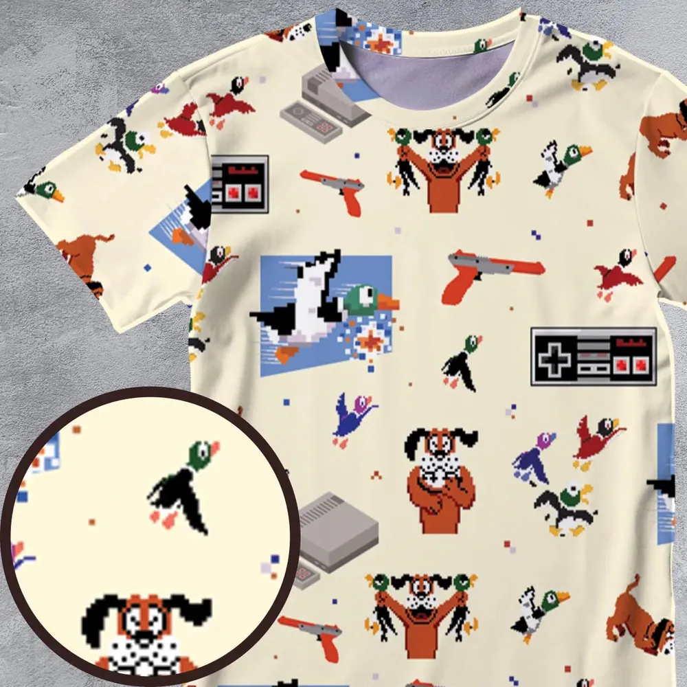 Retro Video Game Duck Hunt All-Over Print Unisex T-Shirt - 4