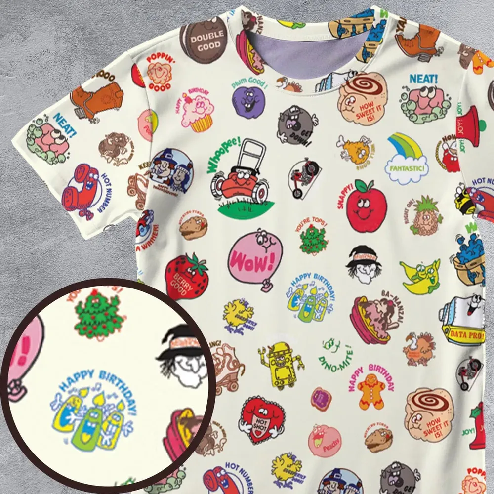 Vintage Trend Matte Scratch & Sniff All-Over Print Unisex T-Shirt - 4
