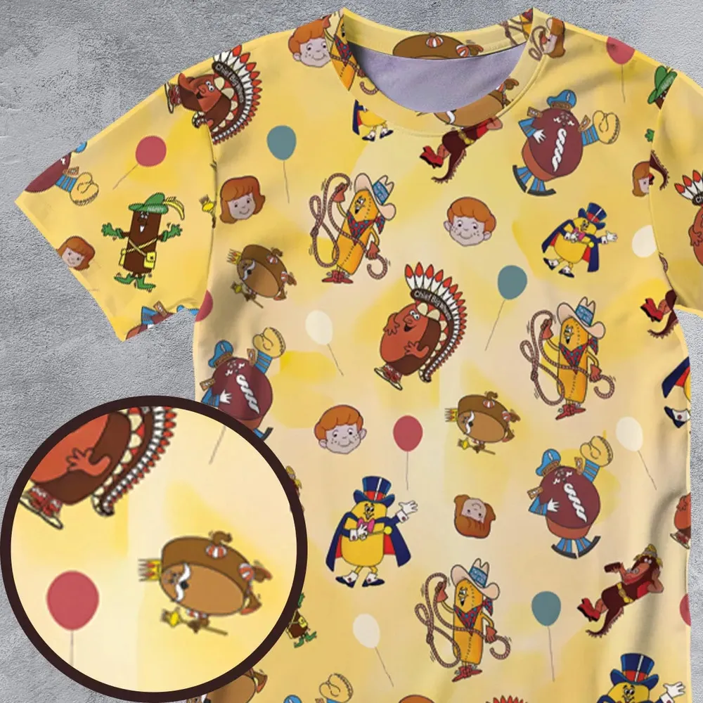 Hostess Gang Mascot Characters All-Over Print Unisex T-Shirt - 4