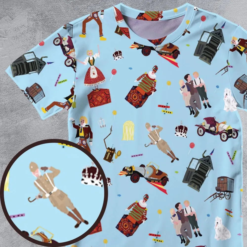 Chitty Chitty Bang Bang Patterns All-Over Print Unisex T-Shirt - 4