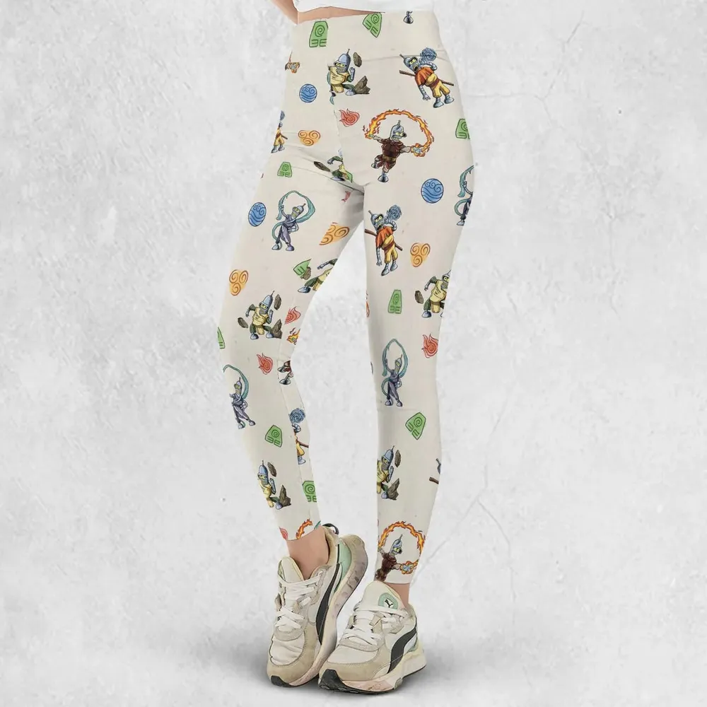 Water Earth Fire Air Bender Futurama Legging - 2