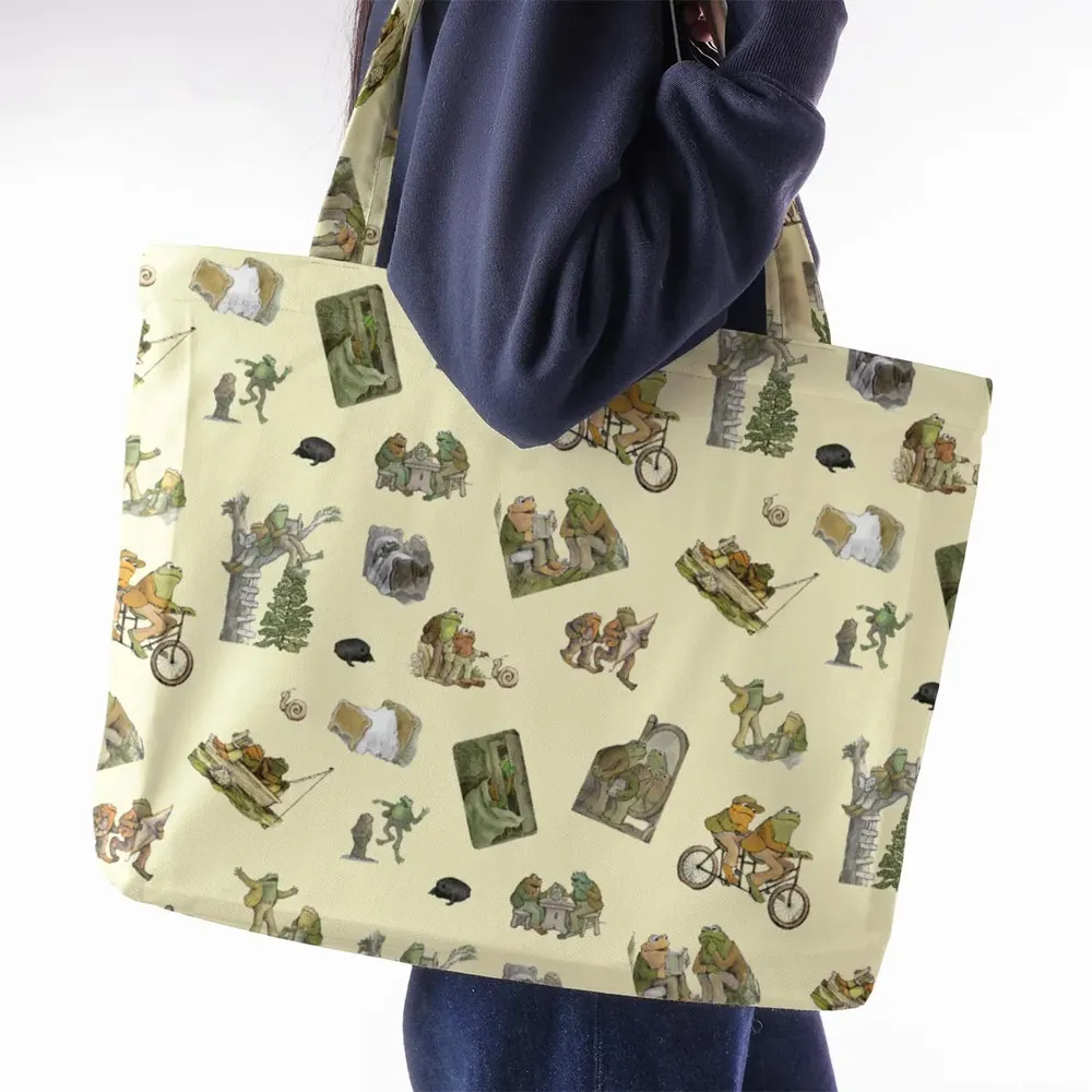 Frog and Toad Pattern Large Tote Bag - 2
