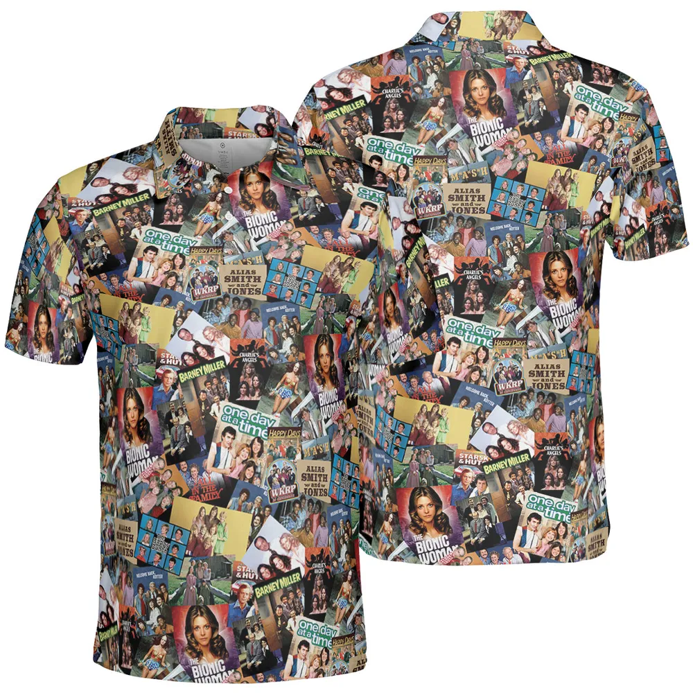 70s TV Shows AOP Men/Women Polo Shirt - 2