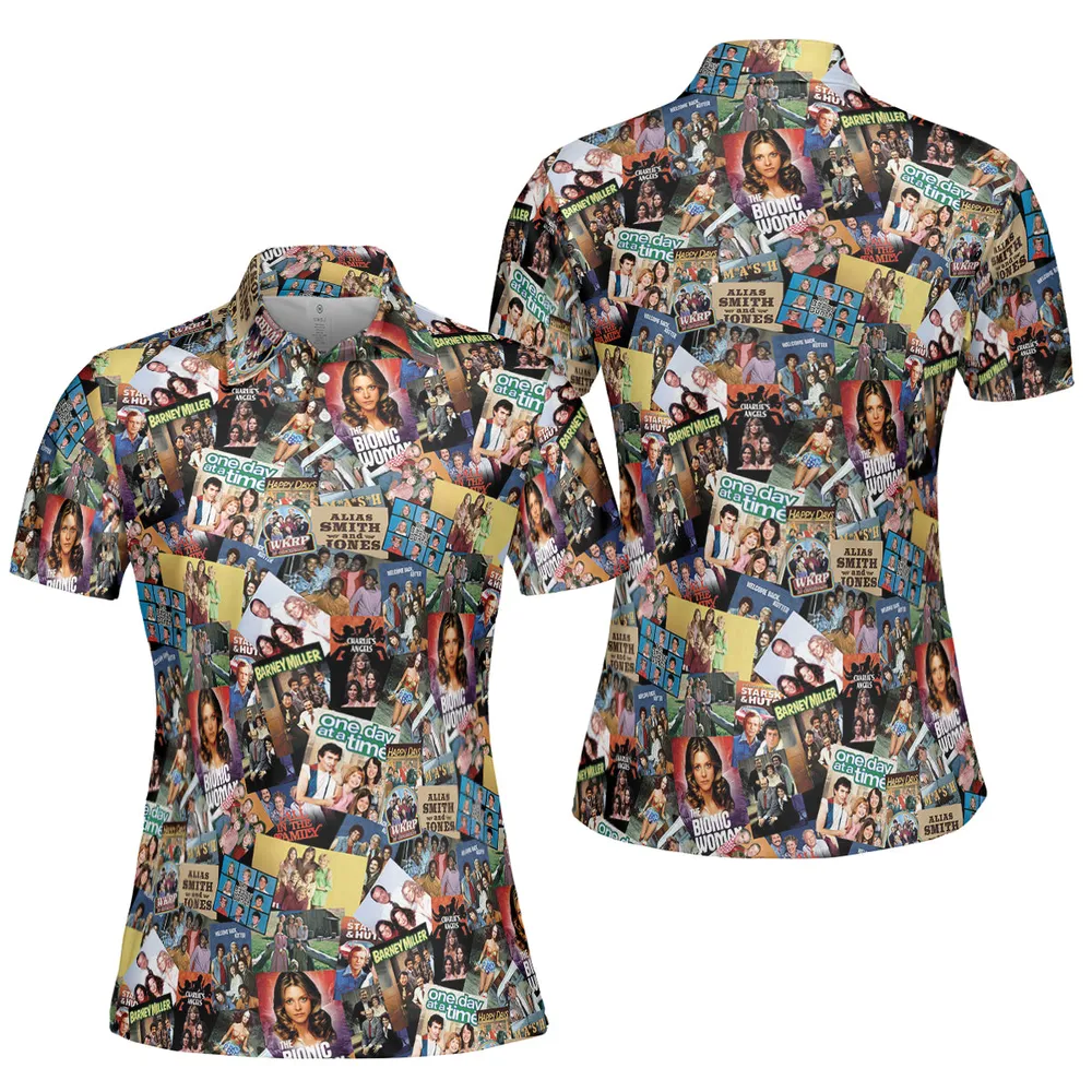 70s TV Shows AOP Men/Women Polo Shirt - 5