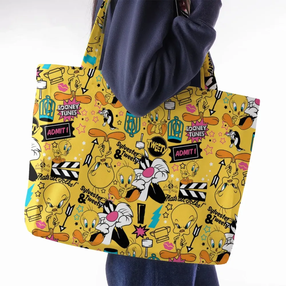 Cartoon Drip Looney Tunes Large Tote Bag - 2