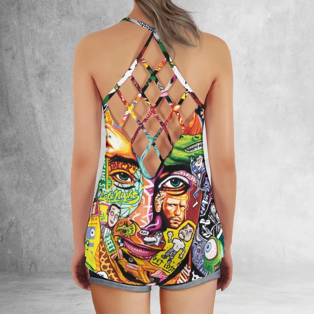 Scavenger Hunt Pee Wee Herman Criss Cross Tank Top - 3