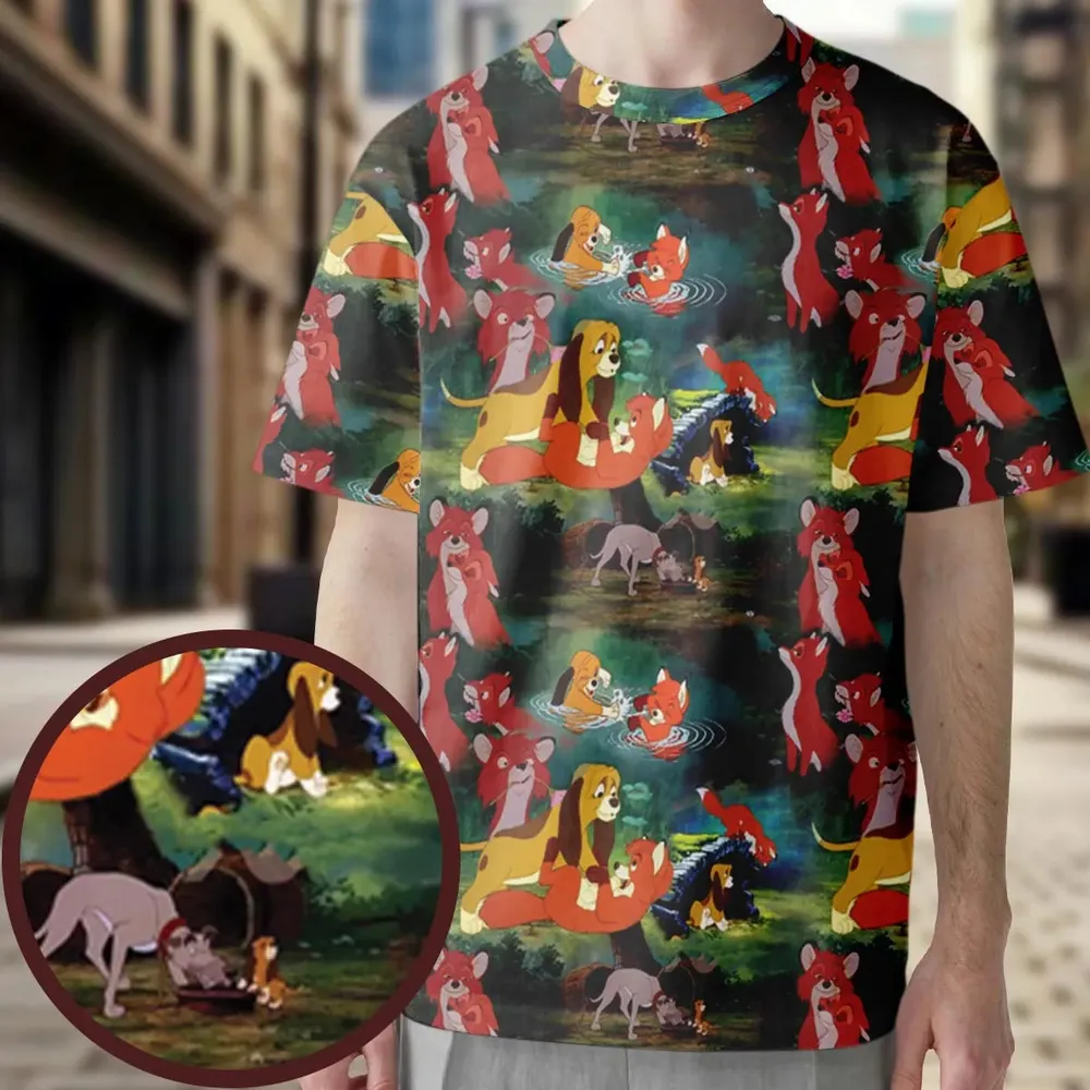 The Fox and the Hound All-Over Print Unisex T-Shirt - 3