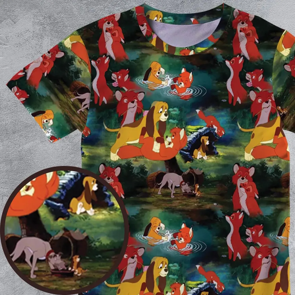 The Fox and the Hound All-Over Print Unisex T-Shirt - 4