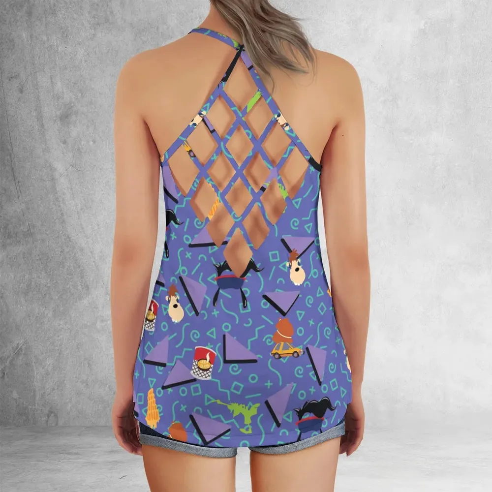 90's Styled Goofy Movie Criss Cross Tank Top - 3