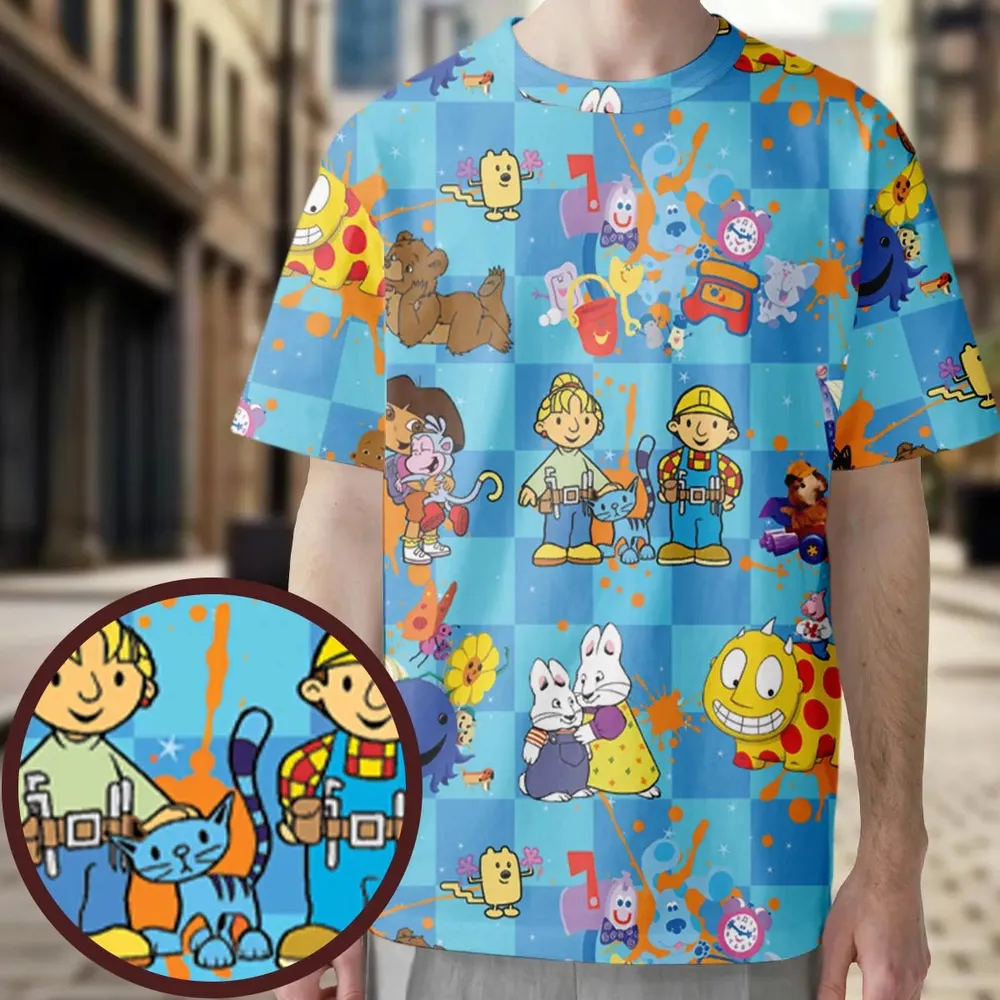 90s cartoon Nostalgic All-Over Print Unisex T-Shirt - 3