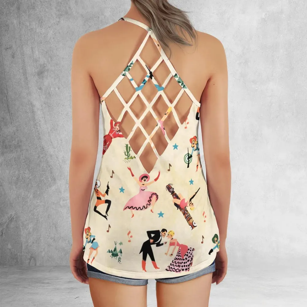 Annie Get Your Gun Characters Criss Cross Tank Top - 3