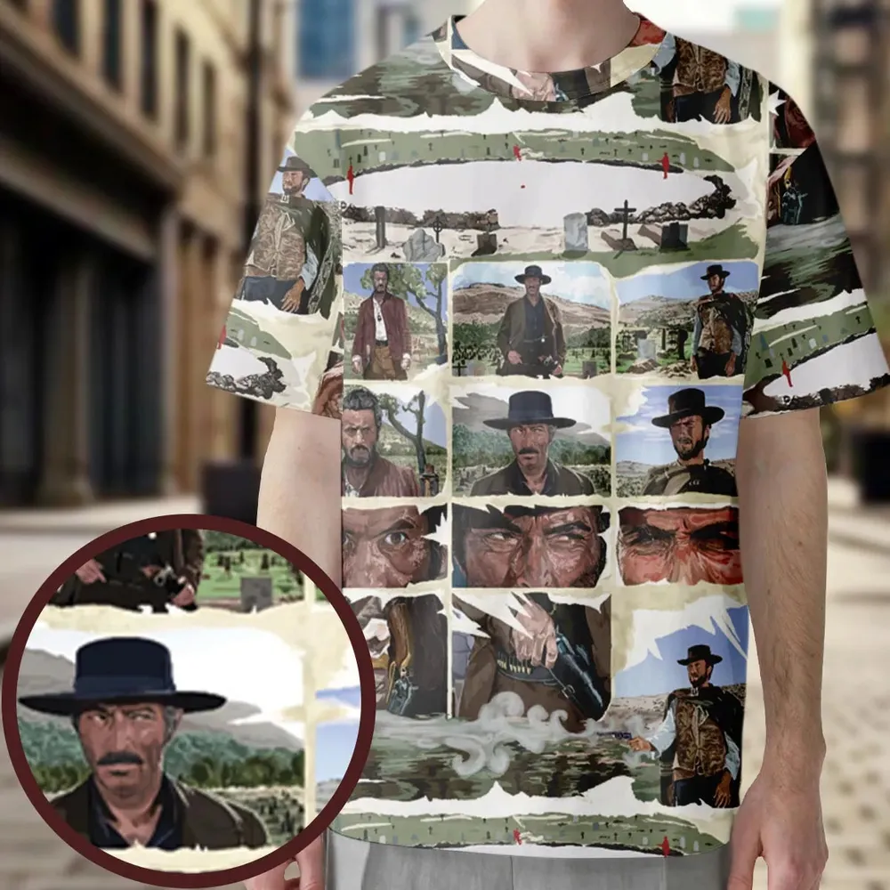The Man With No Name The Good The Bad and The Ugly All-Over Print Unisex T-Shirt - 3