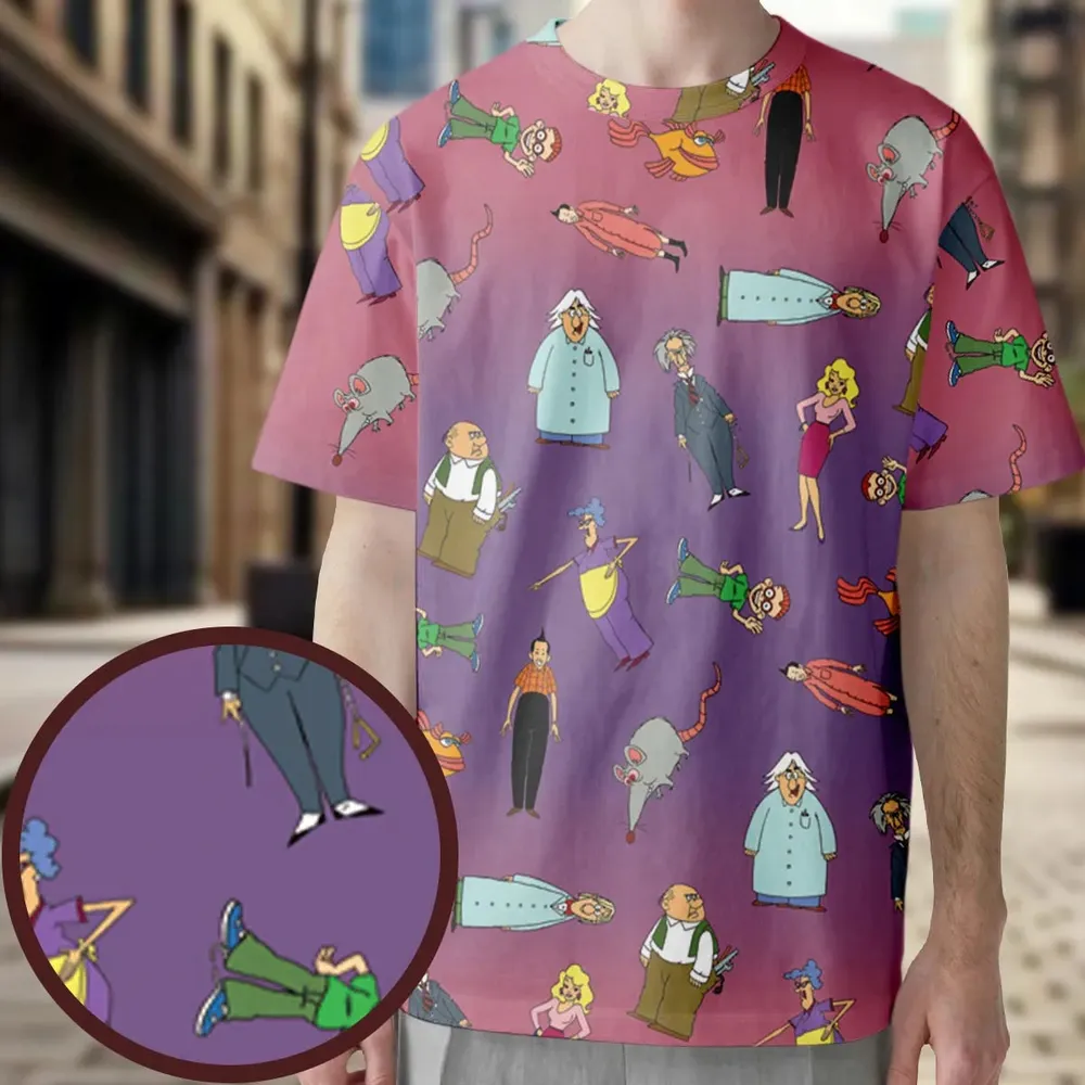The Completely Mental Misadventures of Ed Grimley Characters All-Over Print Unisex T-Shirt - 3