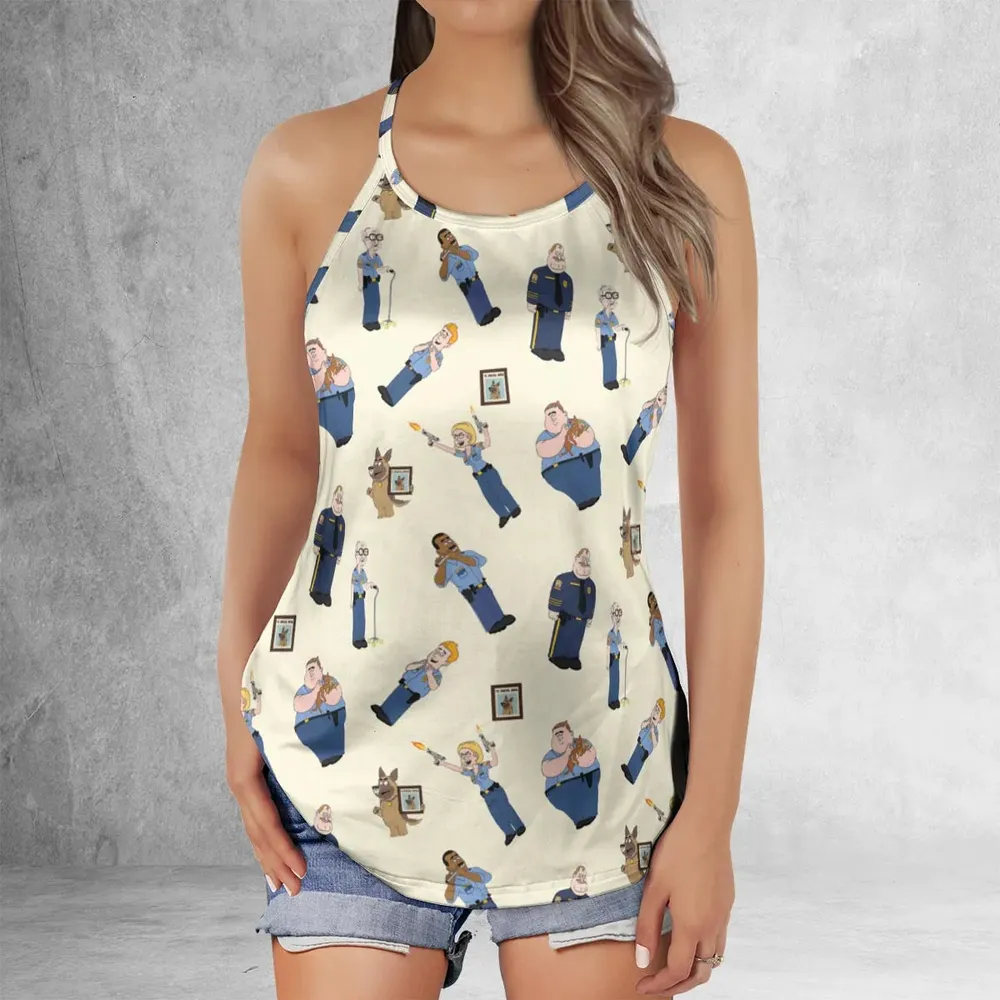 Cop Comedy Paradise Pd Criss Cross Tank Top - 2