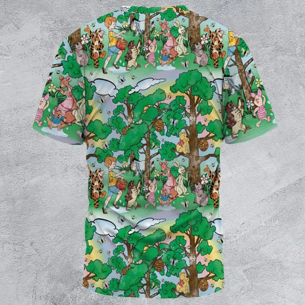 Bear and Friends Winnie the Pooh All-Over Print Unisex T-Shirt - 2
