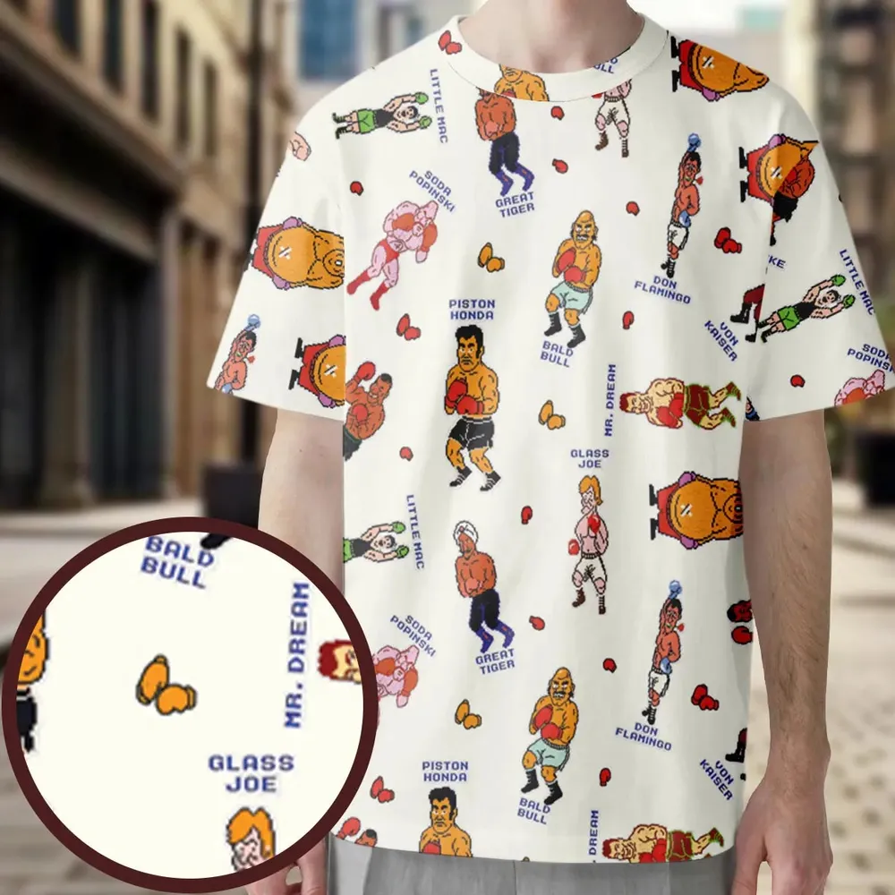Retro Game Punch Out All-Over Print Unisex T-Shirt - 3