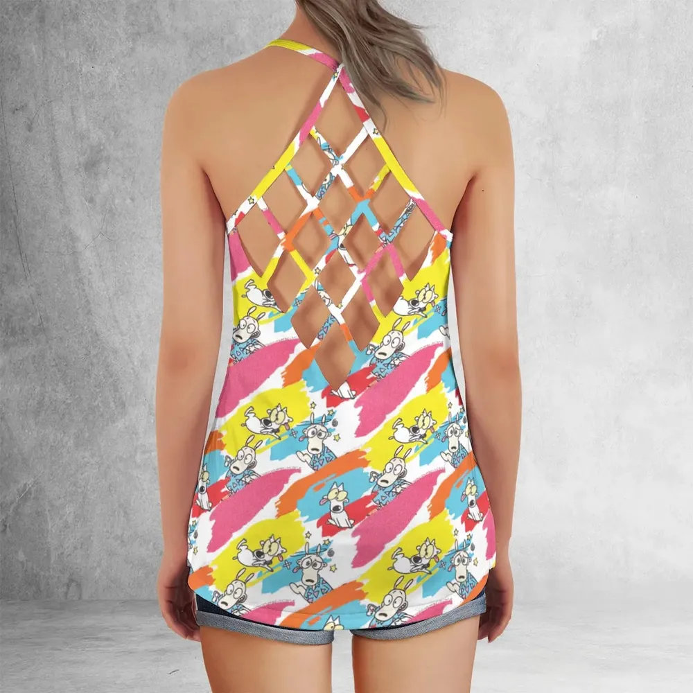 Rocko's Paint Brush Criss Cross Tank Top - 3