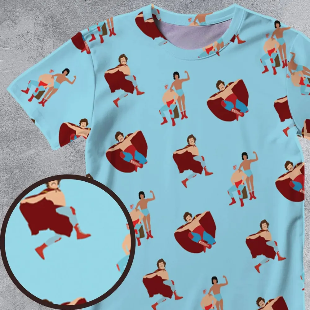 Wrestle Style Nacho Libre All-Over Print Unisex T-Shirt - 4
