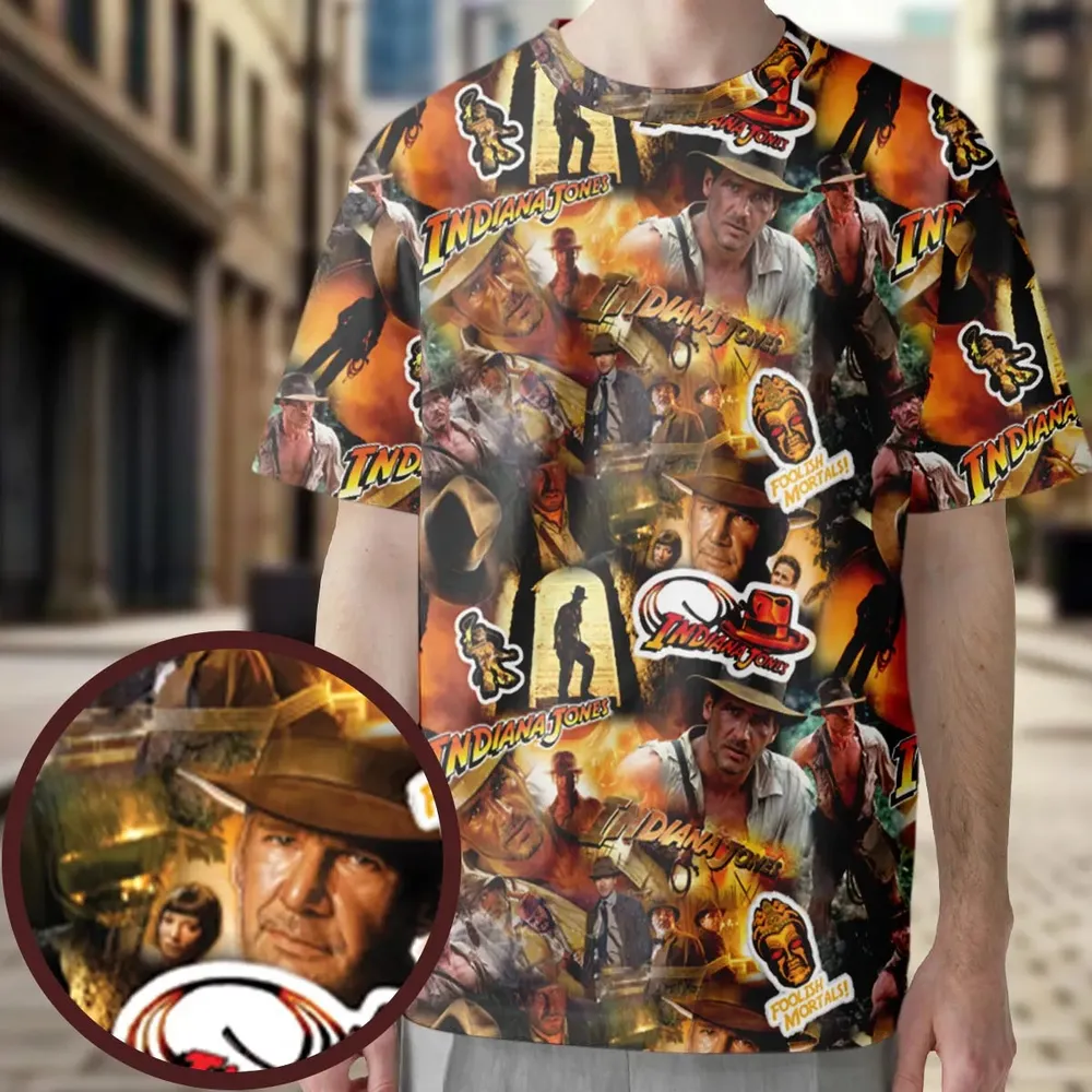 Indy Gear Indiana Jones All-Over Print Unisex T-Shirt - 3
