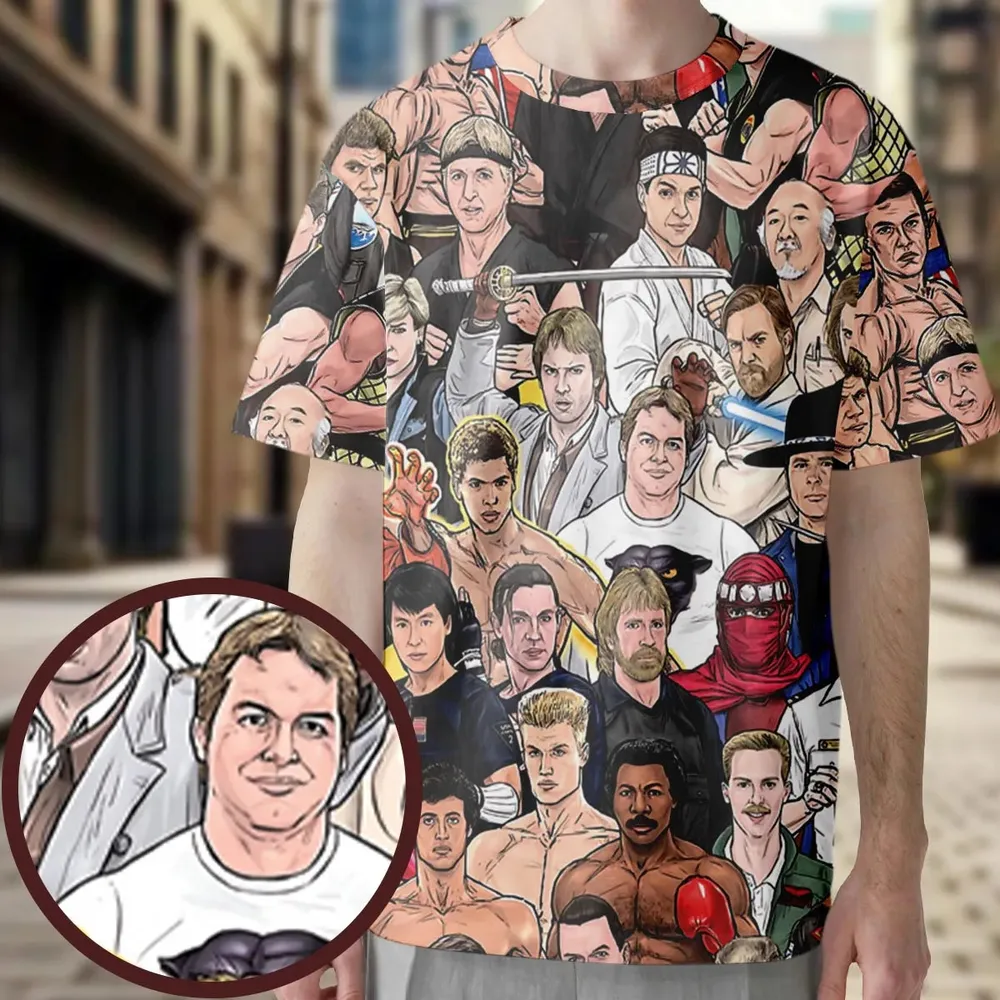 Martial Arts Stars All-Over Print Unisex T-Shirt - 3