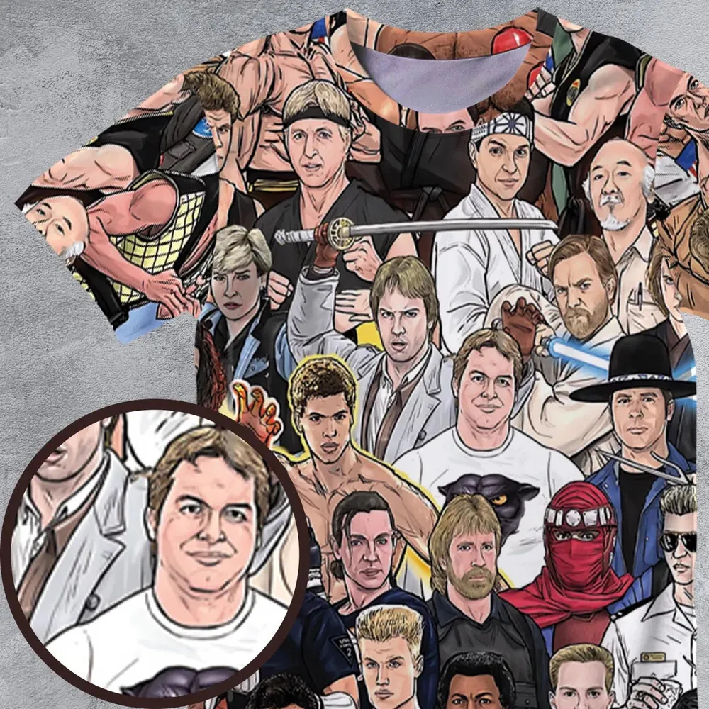 Martial Arts Stars All-Over Print Unisex T-Shirt - 4