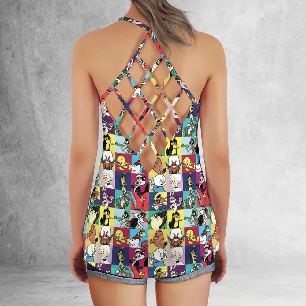 Saturday Morning Nostalgia Criss Cross Tank Top - 3