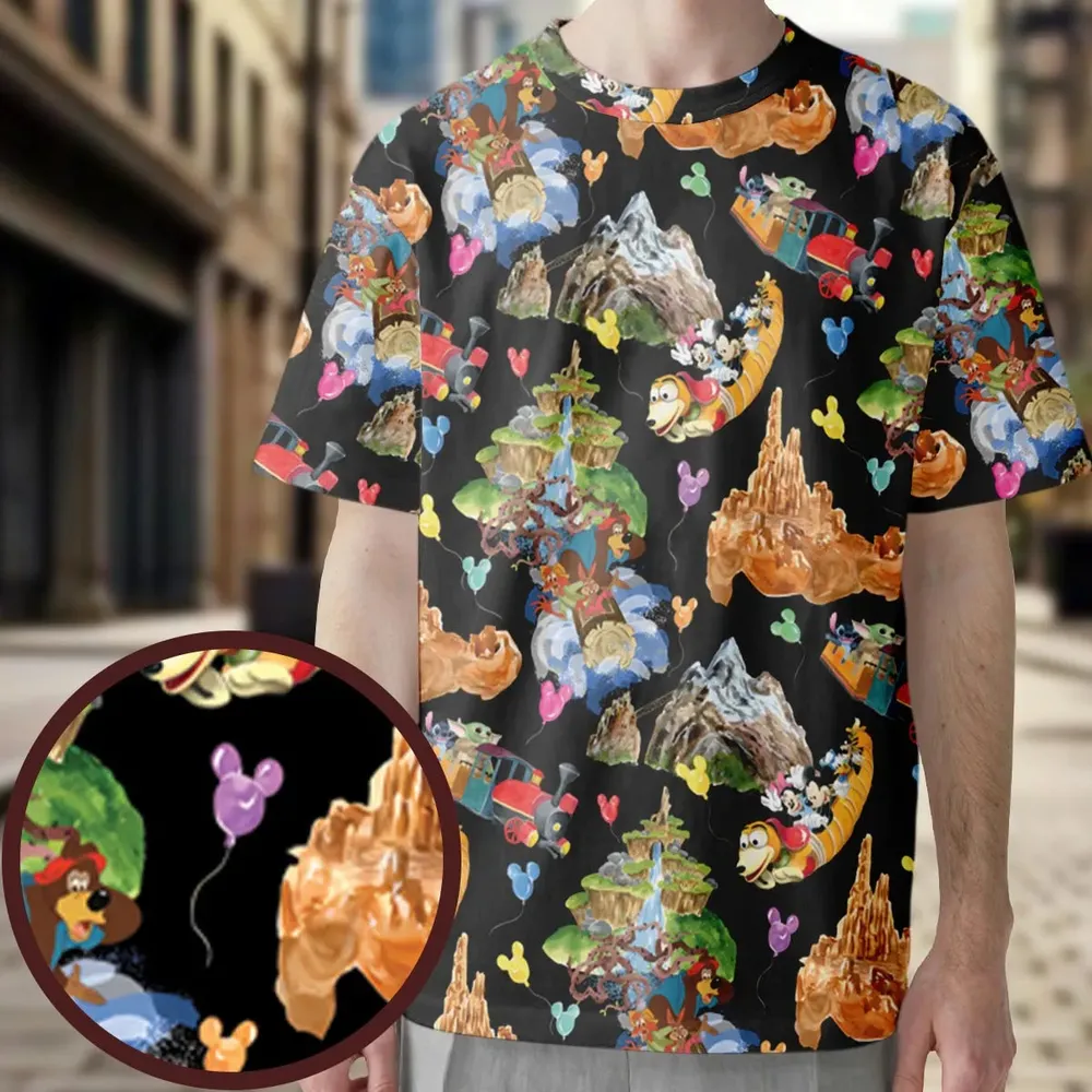 Mountain Magic Kingdom Parks All-Over Print Unisex T-Shirt - 3